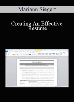 Mariann Siegert Creating An Effective Resume 250x343 1 | eSy[GB]