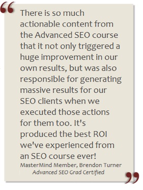 /></div><p>* Schema.org vocabulary<br />* Marking up a product page<br />* Marking up a location<br />* Event markup<br />* Combining multiple markups<br />* Author Rank Defined<br />* Snippets Quality Guidelines<br />* Trouble Shooting Problems</li><li><b>Video Optimization</b> is an essential skill regardless of whether you’re an SEO, Web Designer, or Online Marketer. Not only is Video a powerful content tool, but the use of Video in ways that Google will <i>like</i> iscritical to your success. In this category you’ll learn everything you need to know about:* Youtube Video Optimization<br />* Universal Search Video<br />* Facebook Video and Power of Tagging<br />* Open Graph and Microformat Markup<br />* Video Sitemaps</li><li><b>Image Optimization</b> is far more important that most people realize. When all else is equal between one site or another, it is often the image optimization that decides the advantage in rankings. By understanding every nuance and strategy for optimizing your images, you position your pages to take advantage of <i>every little detail done right</i> to create top ranking pages. In this category you’ll learn everything you need to know about:* Optimizing Images for Faster Loading * Core Ranking Fundamentals<br />* EXIF Data and Geotagging<br />* Image Sizes and Ranking<br />* OpenGraph & Microformat Markup<br />* Image Sitemaps<br />* Troubleshooting Ranking Problems in Image Search</li><li><b>Next Generation Link Building Strategies</b> – Google crushed link building vehicles in 2014 while updating their Webmaster Guidelines with strong warnings against <i>Article, Press Release, Advertorial</i> and even <i>Guest Blogging</i> links. In this section you’ll learn how to distinguish between <i>good</i> and <i>bad</i> links as we focus on <i>Next-Gen link building strategies for 2015</i>. The topics include:* Recognizing which link building strategies are now obsolete.<br />* The growing importance of Natural link building in 2015.<br />* The 4 characteristics that make a link Google-friendly<br />* The 9 classes of links that are still worthwhile<br />* The list of best tools and techniques in the post-Penguin link world</li><li><b>Google Penalties</b> are to be avoided like the plague. But Google’s <i>moving target of ‘best practices’</i> doesn’t always make it easy! That’s why it’s important to stay current on what’s acceptable. The strategies that are working today could lead to a Google <em>Penalty Smackdown</em> tomorrow! This section will teach you everything you need to know to remain in Google’s good graces.* What’s a Google penalty (difference between ban and penalty)<br />* Common causes of Google penalties (why a site gets penalized)<br />* Different kinds of Google penalties (manual vs automatic)<br />* Checking for a Google penalty (tools and best practices)<br />* Cleaning up a Link Profile (link pruning 101)<br />* Creating a Successful Disavow File<br />* How to unwind a Google penalty (secrets of a successful reconsideration request)</li></ul><p><b>About Your Trainers</b></p><div><p><img decoding=