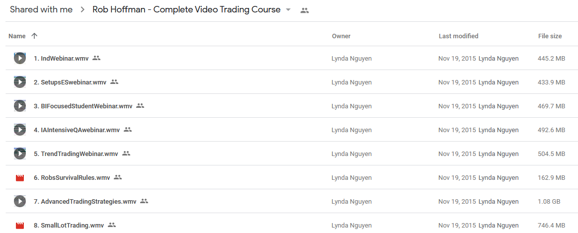 Rob Hoffman - Complete Video Trading Course